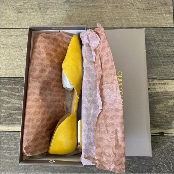 NWT Franco Sarto Sattara Yellow Suede Flats Spring Summer Office Size 11 - Picture 3 of 15